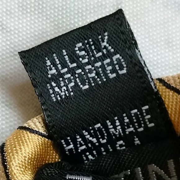 XMI PLATINUM SILK NECKTIE TIE Interlocking Circles Blue Yellow Hand Made in USA - Picture 3 of 9